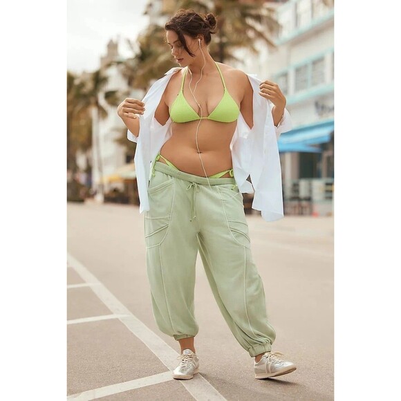 Daily Practice by Anthropologie Slouchy Jogger Pants Pull-on Ribbed L NEW 280531 - Picture 2 of 13